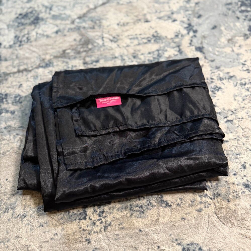Juicy Couture Black King Flat Sheet 100x105" Baddie Babydoll Y2K Lounge Bed
